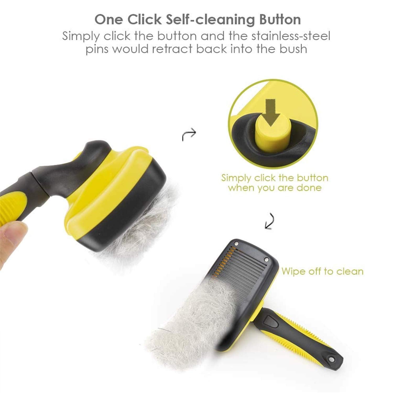 Self-Cleaning Slicker Brush for Long and Short Haired Dogs, Cats, and Shedding Control - Large and Versatile Grooming Tool