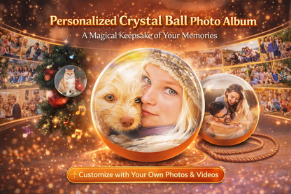 Personalized Crystal Ball Digital Photo Album – Custom Video & Photo Memory Gift with Sound