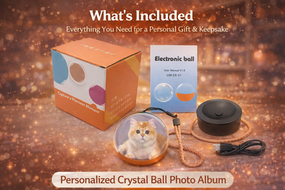 Personalized Crystal Ball Digital Photo Album – Custom Video & Photo Memory Gift with Sound