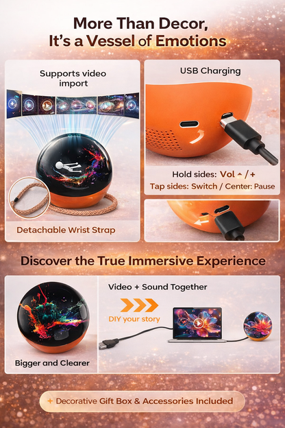 Personalized Crystal Ball Digital Photo Album – Custom Video & Photo Memory Gift with Sound