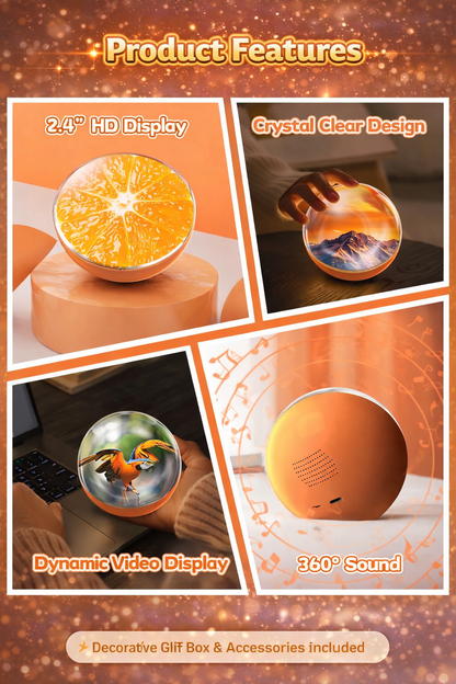 Personalized Crystal Ball Digital Photo Album – Custom Video & Photo Memory Gift with Sound