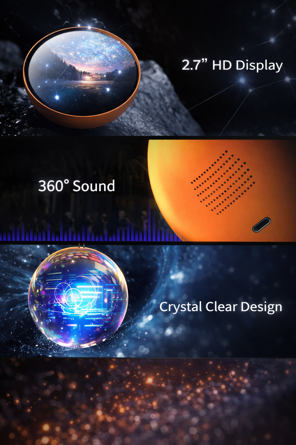 Personalized Crystal Ball Digital Photo Album – Custom Video & Photo Memory Gift with Sound