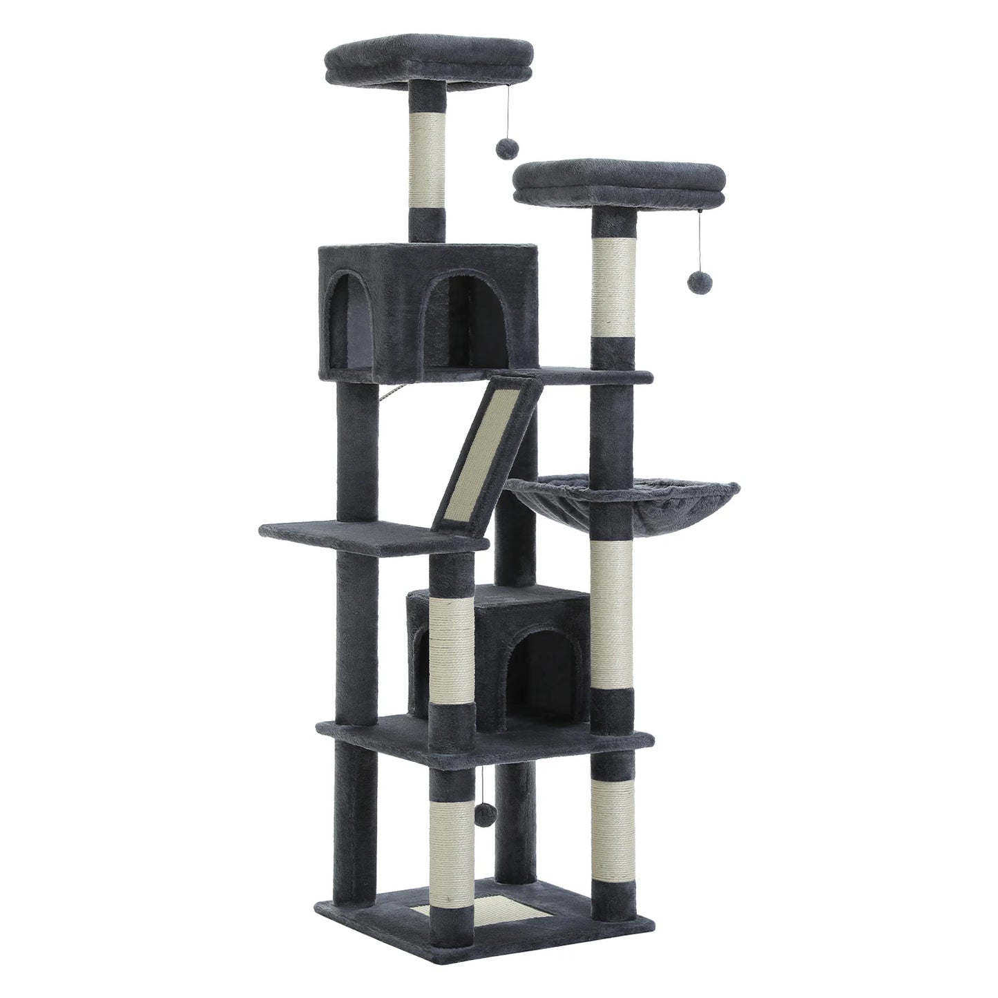 Tall Cat Tree Large Cat Tower for Indoor Cats Multi-Level Plush Cat Condo with Scratching Posts Scratching Boards Perches Caves