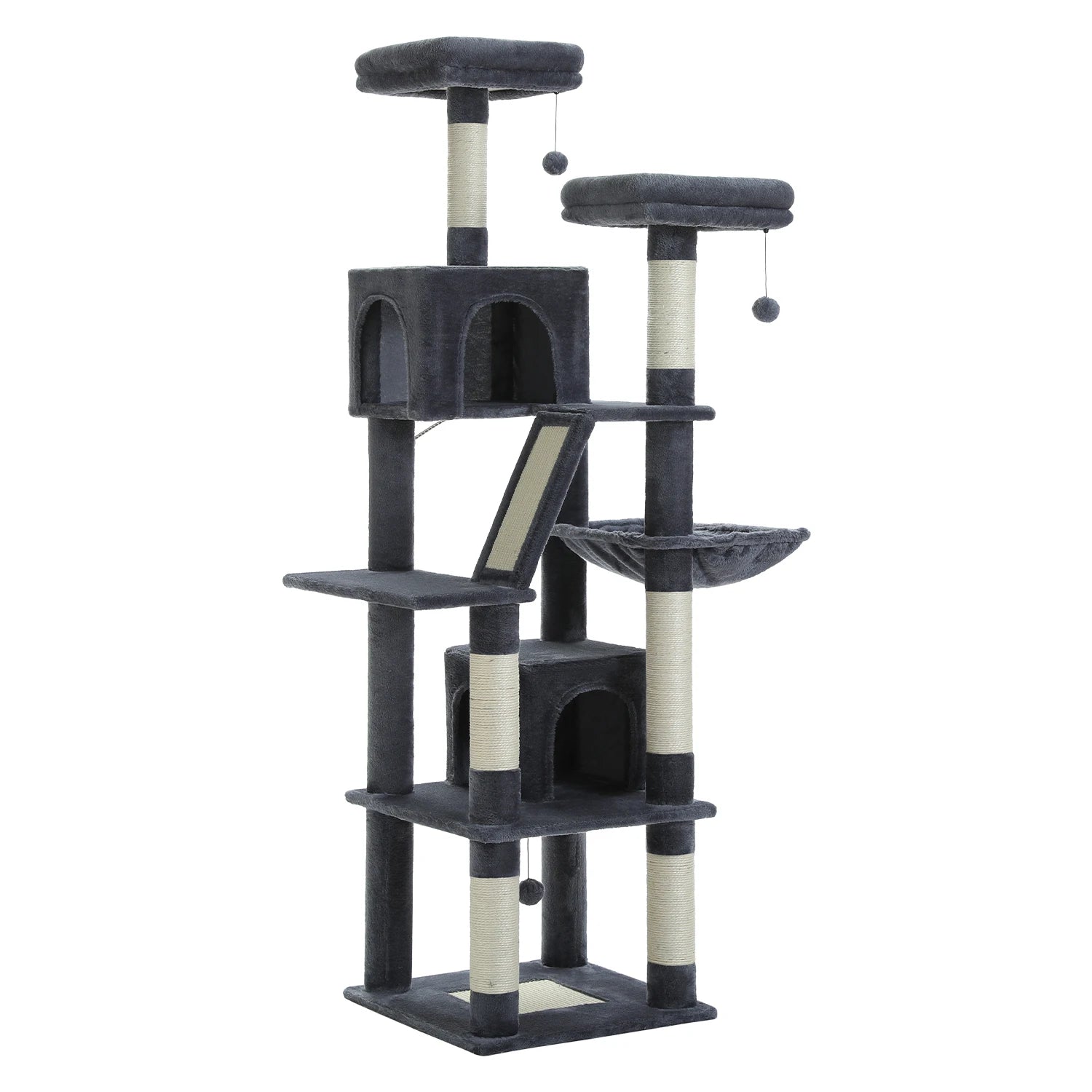 Tall Cat Tree Large Cat Tower for Indoor Cats Multi-Level Plush Cat Condo with Scratching Posts Scratching Boards Perches Caves